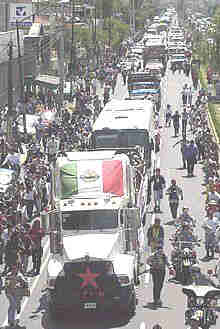 Zapatistas arrive in Mexico City